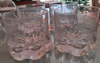 4 Vasos Cristal Tallado Fondo Whisky