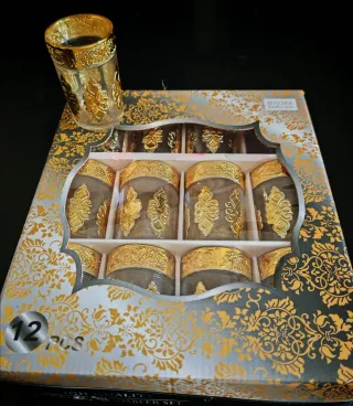 12 Vasos Home Deluxe Dorados