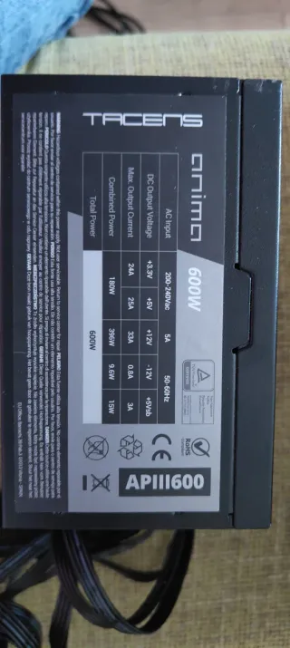 Fuente Alimentación Tacens Anima APIII600 600W