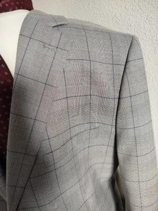 Traje de chaqueta hombre gris y azul