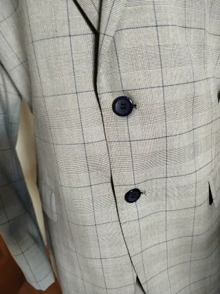 Traje de chaqueta hombre gris y azul