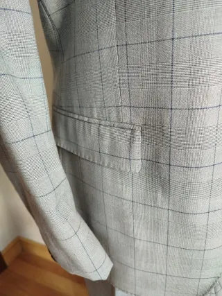 Traje de chaqueta hombre gris y azul