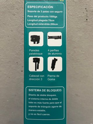 Trípode profesional 2,1 m para móviles y cámaras