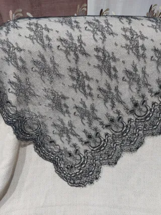 Mantilla Fallera Huertana Negra