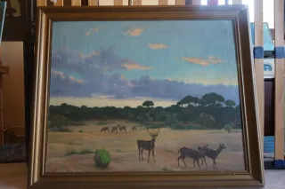 2 Cuadro Caza Coto Doñana Perro Escopeta