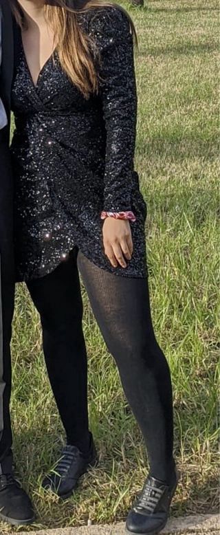 Vestido negro lentejuelas Ideal para Nochevieja