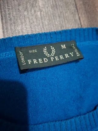 Fred Perry Pullover Lana Blu Taglia M