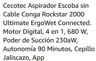 Aspiradora sin cable Cecotec Rockstar2000 Ultimate