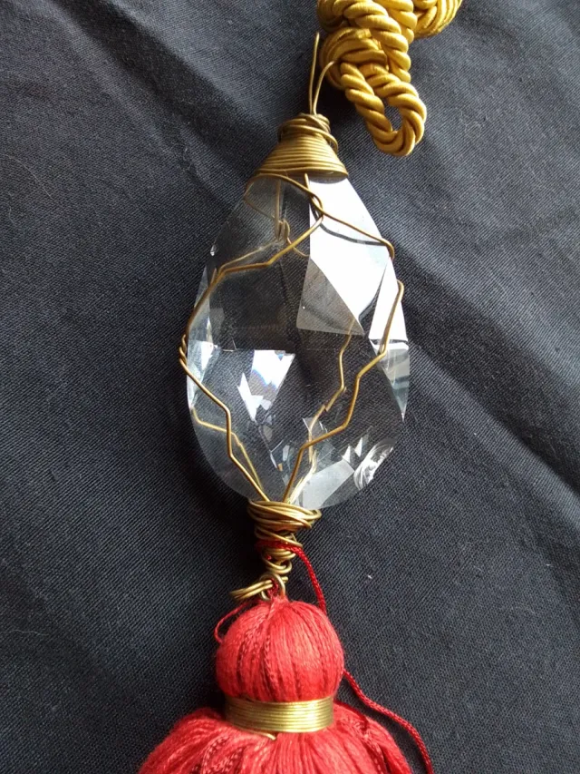 2 Cortinas Cristal y Borla Roja