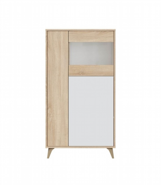 Vitrina 3 Puertas. Roble Canadian/Blanco Artik