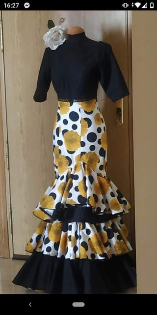 Traje Flamenca Flores Lunares Talla Única