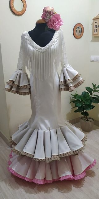 Traje Flamenca Flores Lunares Talla Única