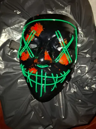 Corbata disfraz Led+4 Caretas Led