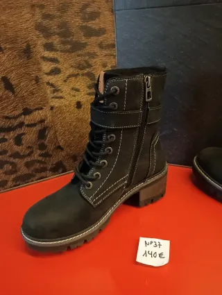 Botas Camel Active Piel Talla 37 Negras