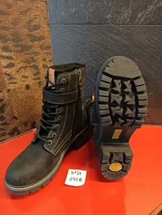 Botas Camel Active Piel Talla 37 Negras