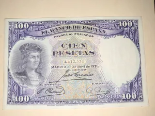 Billete 100 pesetas Banco de España 1931