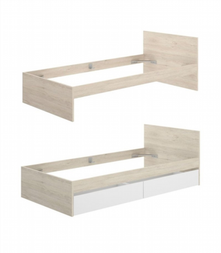 Cama Juvenil Nido con o sin cajones. Natural/Blan