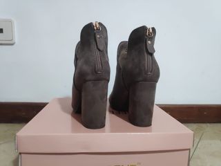 Botins Castanhos Salto Bloco