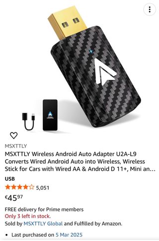 Adaptador Wireless Android Auto