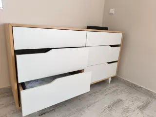 Cómoda madera maciza 6 cajones