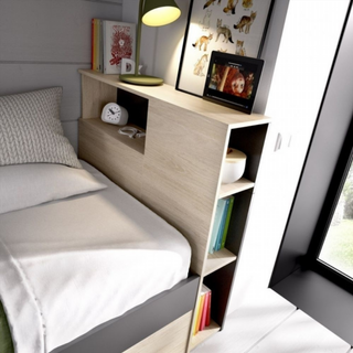 Cama Juvenil Compacta Lanka con Cabezal. Natural/