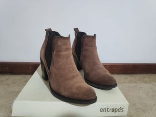 Botins Castanhos Salto Bloco