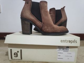 Botins Castanhos Salto Bloco