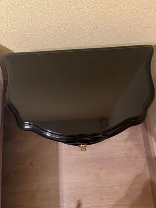 Mesillas de noche negra de madera maciza