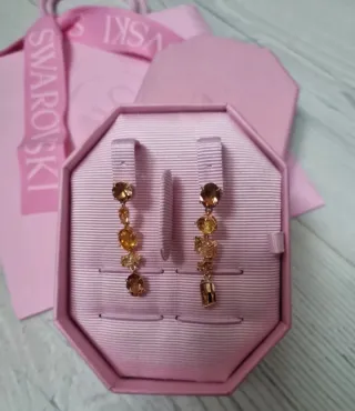 Pendientes Swarovski Gema Dorados