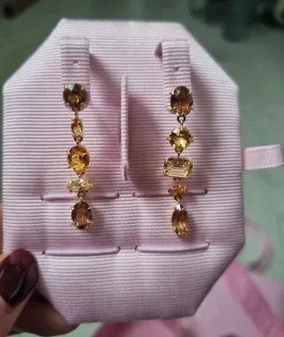 Pendientes Swarovski Gema Dorados