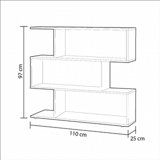 Estantería Baja Zig Zag. Blanco Brillo