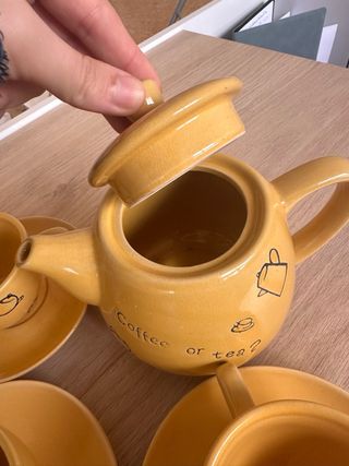 Juego Tazas Café/Té y Tetera Cerámica