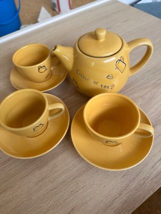 Juego Tazas Café/Té y Tetera Cerámica