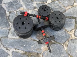 Conjunto de pesas para gimnasio