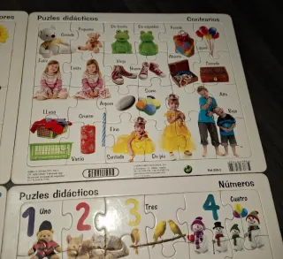 Lote 4 Puzzles Didácticos Infantiles