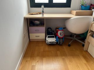 Cama nido alta + mesita y escritorio