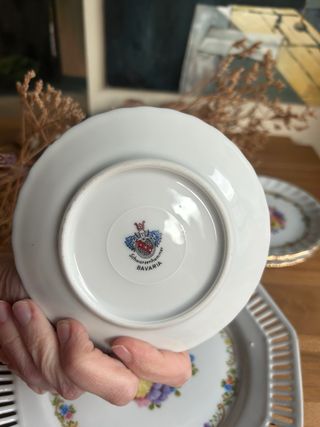 Juego de platos de porcelana floral
