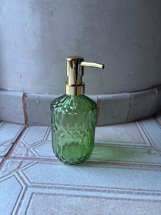 Dispenser sapone vetro verde oro