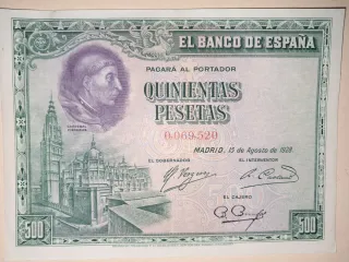 Billete 500 pesetas Banco de España 1928