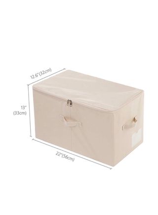 Caja de almacenamiento de tela beige