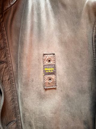 Cazadora Blauer Piel Negra. Toque desgastado.