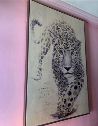 Cuadro Leopardo Grande Negro y Dorado