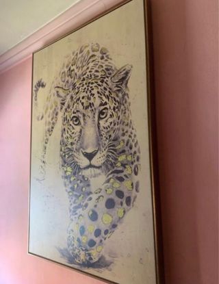 Cuadro Leopardo Grande Negro y Dorado