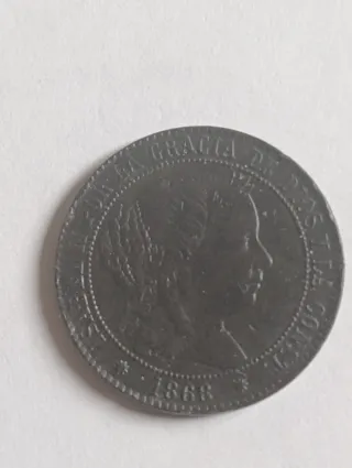 Lote 3 Monedas Cobre España Isabel II 1860-62-68