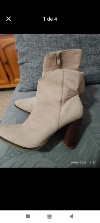 Botines beige tacón cómodos