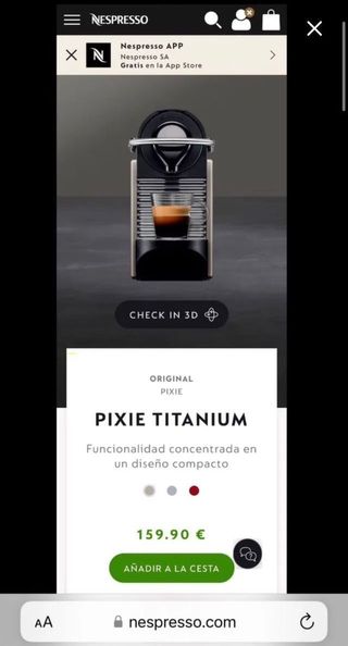 Cafetera Nespresso Pixie nespreso