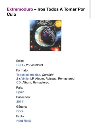 Extremoduro Iros Todos a Tomar Por Culo Vinilo