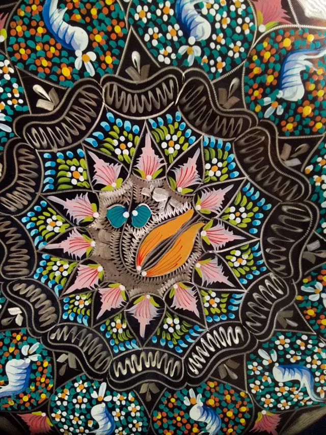 2 Platos Cobre Pintados a Mano