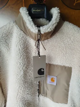 Forro polar Carhartt beige y blanco largo 70cm