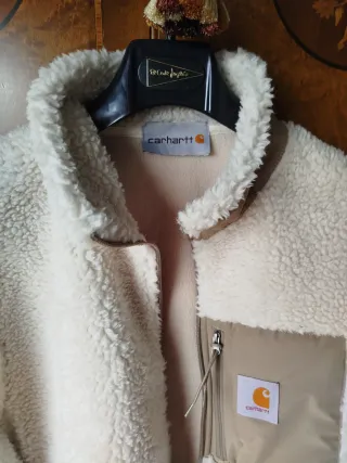 Forro polar Carhartt beige y blanco largo 70cm